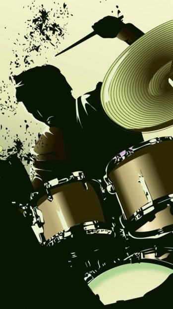 A drummer is passionately playing drums with cymbals in the background, HD Phone Wallpaper