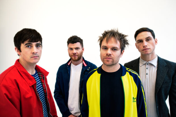 Enter Shikari band standing together with serious expressions, HD Desktop Wallpaper