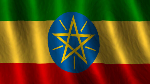 The Ethiopian flag has a blue circle with a yellow star emblem in the center, HD Desktop Wallpaper