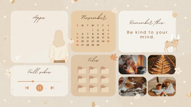 A helpful desktop organizer with a November calendar and cozy vibes for Fall 2025