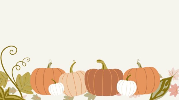 A simple illustration of a pumpkin patch with various colors to celebrate Fall 2025