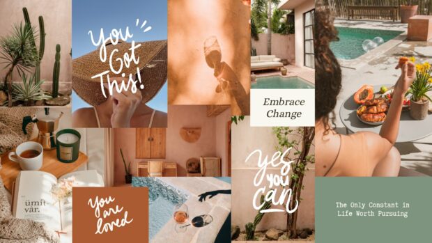 A warm and motivational vision board to embrace change during the Fall season