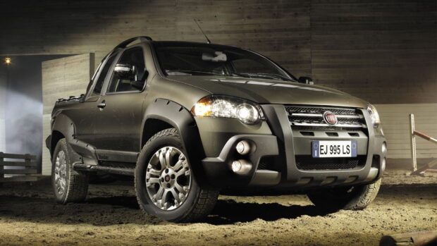 Fiat Fullback is parked indoors in a dusty area, HD Desktop Wallpaper