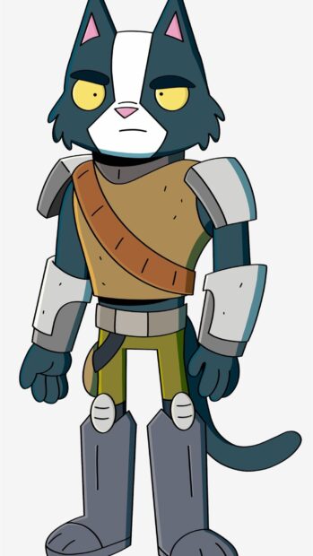 A Final Space character stands wearing armor and a brown strap, HD Phone Wallpaper