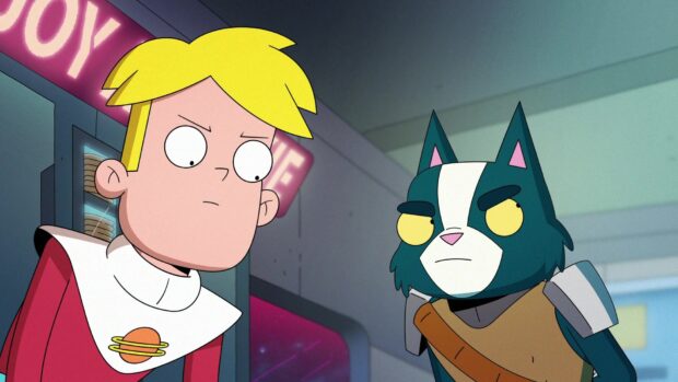 The Final Space characters look serious and focused inside a spaceship, HD Desktop Wallpaper