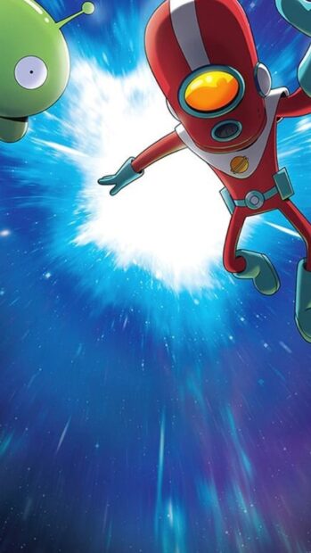 Final Space Wallpapers show characters jumping through a space portal, HD Phone Wallpaper