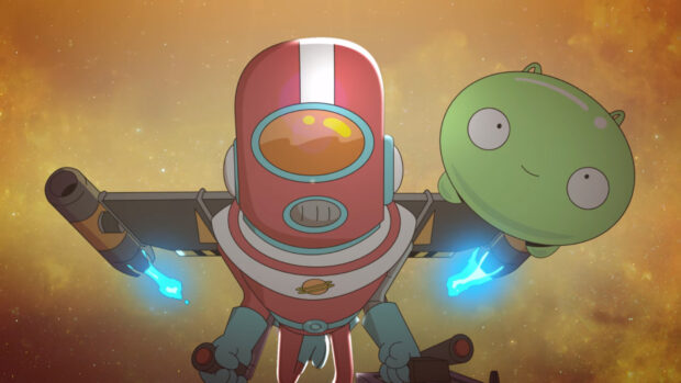 The Final Space characters appear in a colorful space setting, HD Desktop Wallpaper