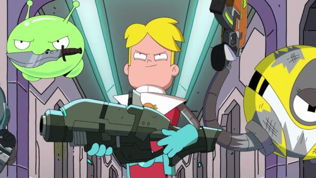 A determined group from Final Space prepares for combat with weapons, HD Desktop Wallpaper