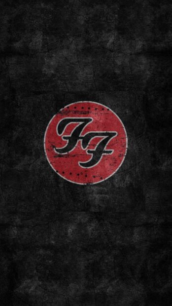 The Foo Fighters logo appears on a textured black surface with a red circular background, HD Phone Wallpaper