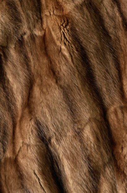 Close up of natural fur texture with soft brown fibers and detailed patterns