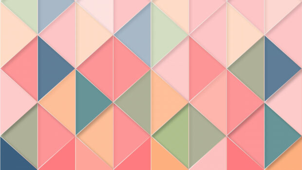 Pastel colored geometric shapes creating an abstract pattern with diamonds and triangles