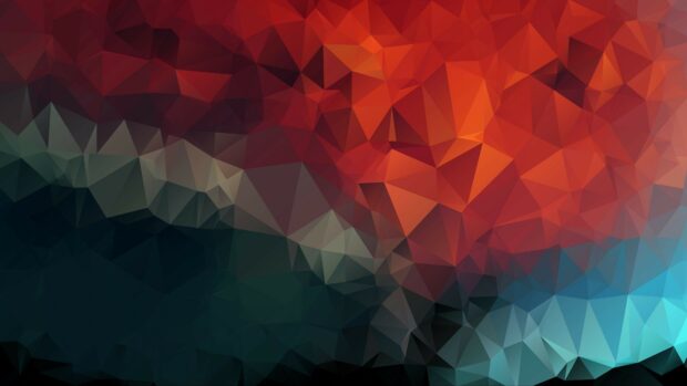 Abstract geometric shapes in dark red and teal tones creating a modern design