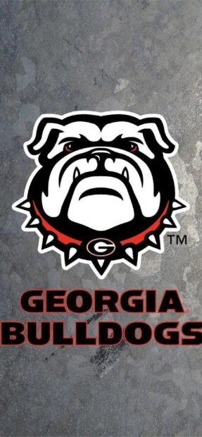 Georgia Bulldogs logo with a spiked collar on a textured background featuring Georgia Bulldogs text