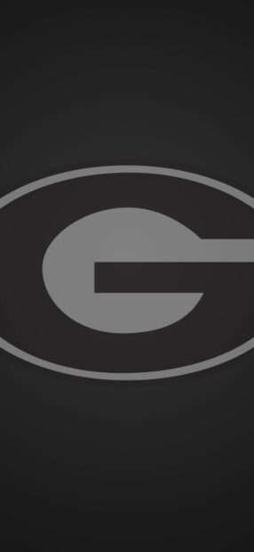Dark gray Georgia Bulldogs logo on black background for mobile screens