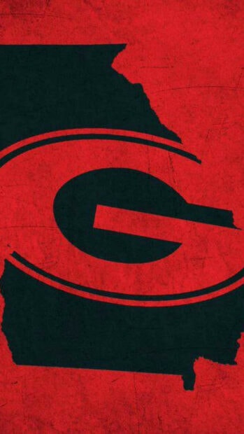 Red and black Georgia Bulldogs logo on a textured background