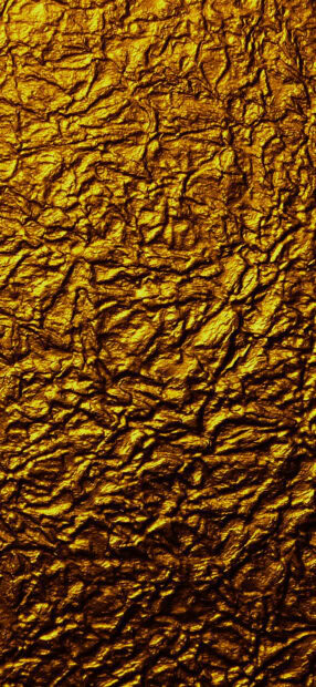 Shiny gold foil texture with intricate crumpled details and rich golden color