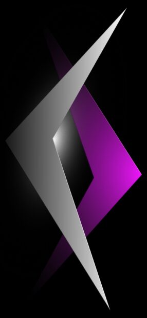 Abstract sharp geometric shapes with purple and gray tones on a black background