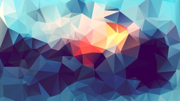 Abstract geometric shapes with vibrant colors creating a polygonal graphic design