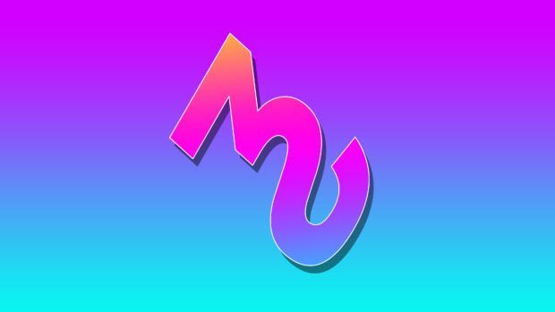 Abstract graphic design with vibrant shapes and gradient colors