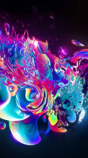 Vibrant colorful swirl pattern with abstract shapes and dynamic fluid movement