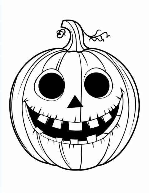 A joyful jack o' lantern with a wide stitched smile for a fun Halloween