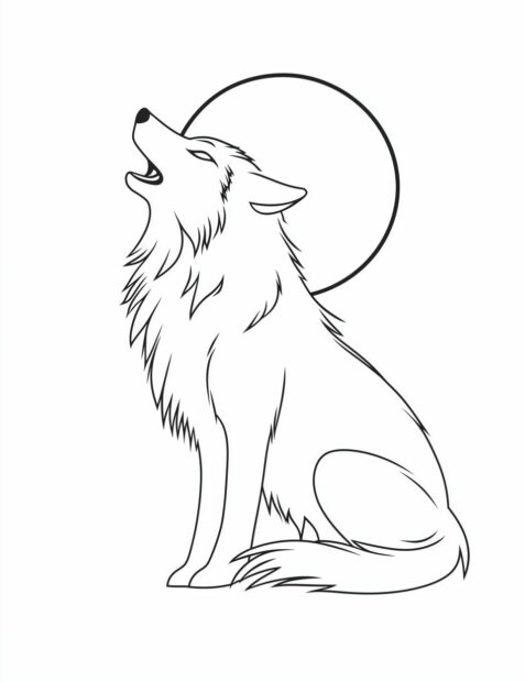 A werewolf howling at the full moon on a spooky Halloween night