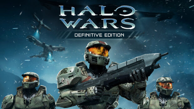 Các nhân vật Halo Wars trong bộ áo giáp tương lai chuẩn bị chiến đấu trong môi trường tuyết rơi, Hình nền máy tính HD