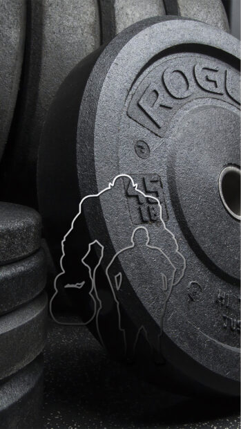 Black weight plates with Crossfit equipment ready for lifting, 4K Phone Wallpaper