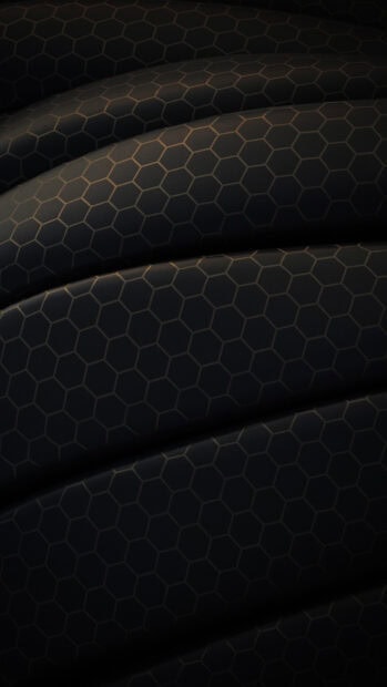 A dark surface featuring a honeycomb pattern with smooth curved folds, HD Phone Wallpaper