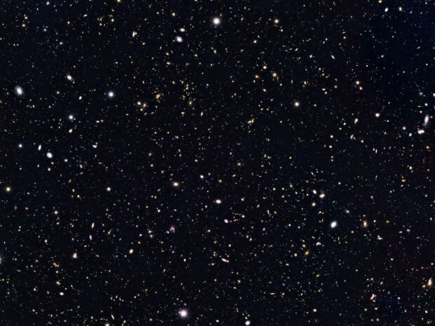 A vast collection of galaxies and stars captured in the Hubble Deep Field observation