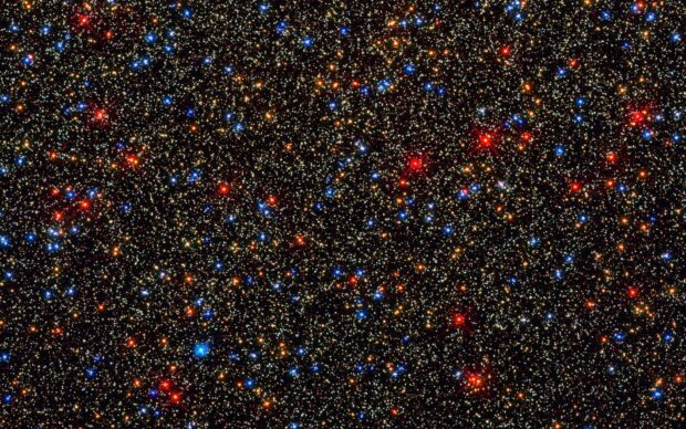 Vibrant stars in the Hubble Deep Field showing colorful celestial bodies in space