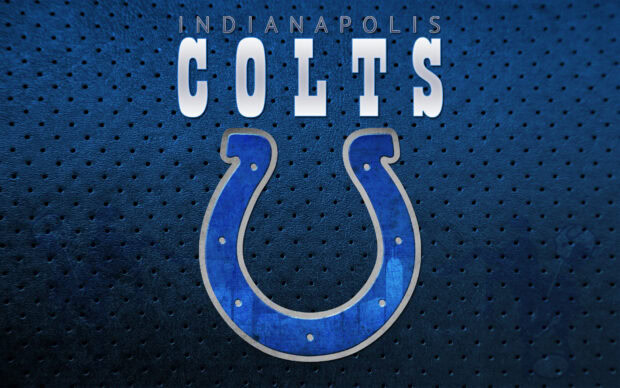 Indianapolis Colts logo on textured blue fabric background