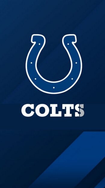 Blue horseshoe symbol with Colts text on a dark blue background representing Indianapolis Colts