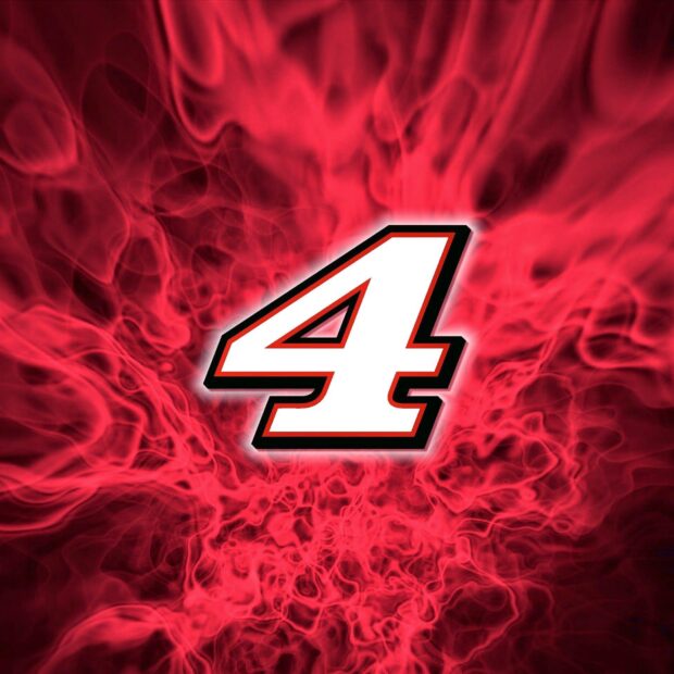 The image features Kevin Harvick number 4 with red fiery smoke around it, HD Desktop Wallpaper