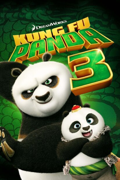 Two pandas embrace joyfully from Kung Fu Panda 3, 2K Mobile Wallpaper