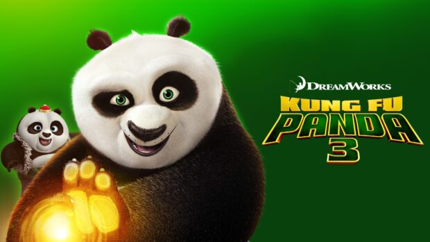 The main characters from Kung Fu Panda 3 display their fighting skills, 4K Desktop Wallpaper