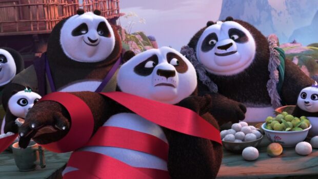 Po and pandas enjoy food together in Kung Fu Panda 3 Wallpapers, HD Desktop Wallpaper