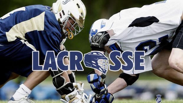 Two players compete in a close lacrosse faceoff during a match, HD Desktop Wallpaper