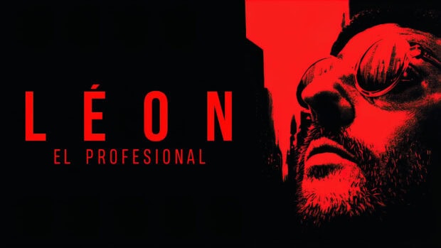 The artwork features Leon with sunglasses in a red and black style, Leon Wallpapers, 4K Desktop Wallpaper