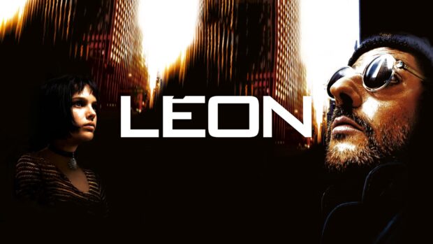The Leon Wallpapers show two main characters with intense expressions under city lights, 4K Desktop Wallpaper