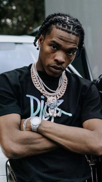 Lil Baby poses with chains and a watch in this image, HD Phone Wallpaper