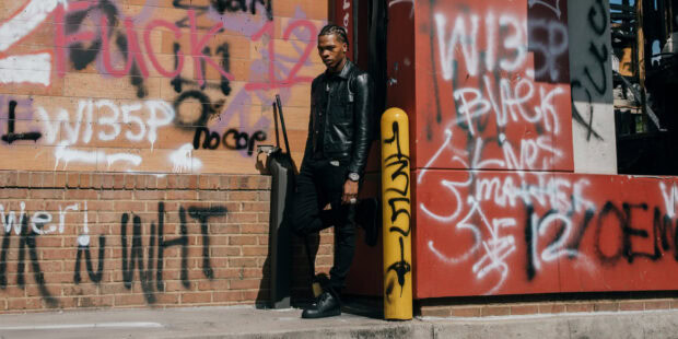 Lil Baby Wallpapers featuring a man in black leather jacket, HD Desktop Wallpaper