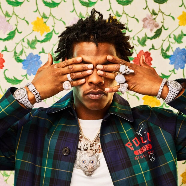 Lil Baby wears multiple diamond rings and watches while covering his eyes, HD Desktop Wallpaper