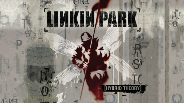 Linkin Park artwork featuring a red figure with wings from Hybrid Theory album cover