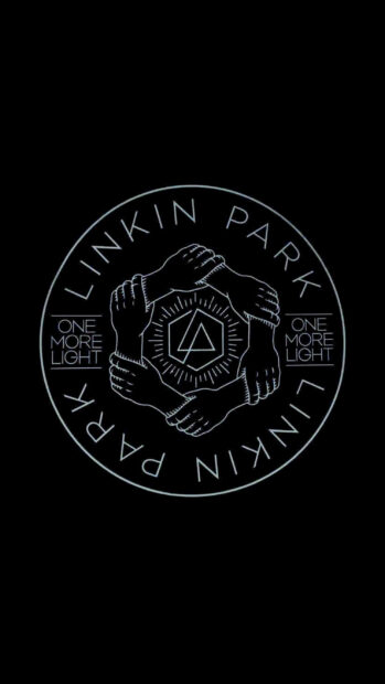 Linkin Park logo with hands forming a circle around the emblem representing unity and One More Light album