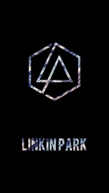 Abstract Linkin Park logo with marble texture on black background