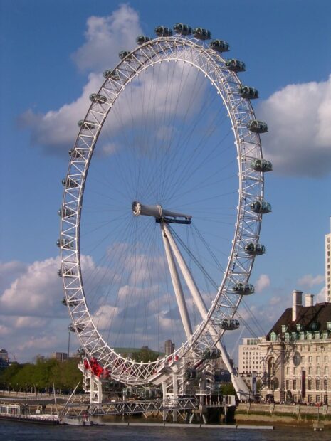 The London Eye is a giant observation wheel on the South Bank of the River Thames in London, HD Desktop Wallpaper