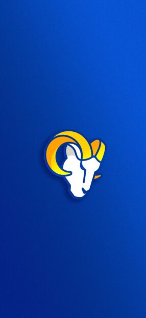 The blue background features the Los Angeles Rams logo with yellow and white details in the center, HD Phone Wallpaper