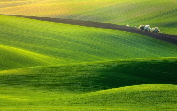 The green hills offer a serene and peaceful natural landscape, HD Desktop Wallpaper