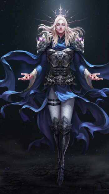 A majestic elven warrior is floating with flowing robes in this League Of Angels Wallpapers artwork, HD Phone Wallpaper